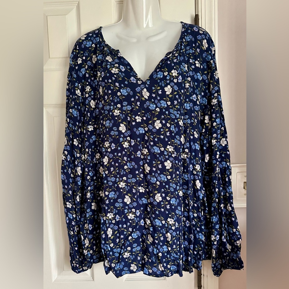 Floral Blue Women's Top